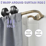 Anqiue Bronze Double Curtain Rods For Windows 28-48 Inch,Heavy Duty Double Curtain Rod with Aluminum Finial and Bracket,Adjustable Curved Double Window Rods For Blackout Or Room Darkening Panel