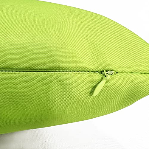 VAKADO Outdoor Waterproof Throw Pillow Covers 18x18 Set of 2, Green Patio Cushion Covers UV Fade Resistant Machine Washable Square Pillow Cases for Outdoor Furniture Couch Garden Bench Porch Decor