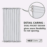NICETOWN Blackout French Door Curtain - Thermal Insulated Side Door Window Curtain Panel Drape for Front Entry Way/Kitchen/Dining Room/Bathroom, Navy, 1 Panel, 25W by 72L inches