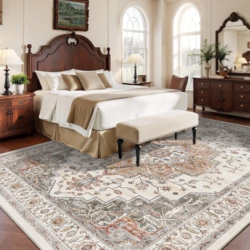 8x10 Area Rug for Living Room Large Washable Vintage Area Rug