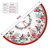 Christmas Tree Skirt 48Inches Winter Cardinal Birds Xmas Tree Skirt, Red Poinsettia Floral Holly Leaves Christmas Tree Mat for Home Party Holiday Indoor Outdoor Decorations (Red, 48in)