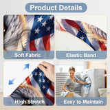 Independence Day Eagle Flag Chair Covers Set of 6,Stretchable Kitchen Dining Room Chair Covers Decorations Removable Washable Dining Chair Slipcovers Chair Protectors for Dining Room & Kitchen