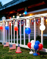 Red White Blue Lights Outdoor 17.5Ft 4th of July Lights 50 LED G15 Globe Patriotic String Light, Plug in Red White and Blue String Light for Fourth of July Memorial Day Patio Christmas Home Decor