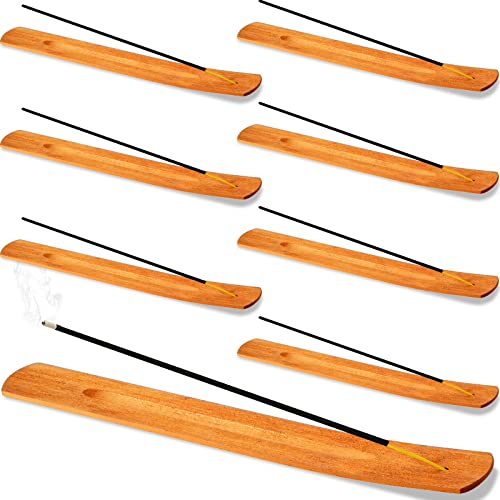 Cunhill 12 Pieces Handmade Wooden Incense Stick Holder Wood Incense Burner Ash Holder Trays for Sticks Home Utilities Accessories and Buddha Hall