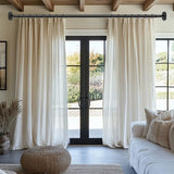 Wrap Around Curtain Rods Black, Blackout Heavy Duty Curtain Pole for Windows 48 to 84 Inch, 1" Decorative Room Darkening Curved Modern Drapery Rod (Matte Black/Unique Design/All Metal)
