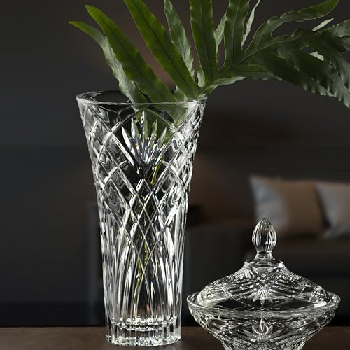 Lorren Home Trends Flower Vase Melodia, Made In Italy. 12" Tall, 6" Opening
