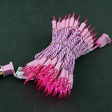YULETIME 100 Pink LED Christmas Lights, 33 ft Pink Wire UL String Light | Stay Lit, End-to-End Connectable, UL Certified, Commercial Grade, 1-Strand 100 Lights, 4" Spacing