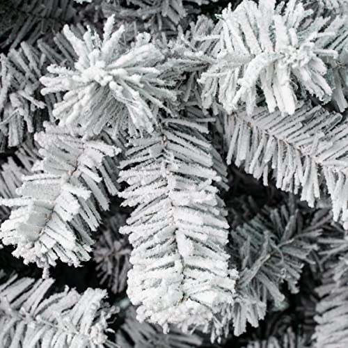 National Tree Company 6 ft Unlit Flocked Acacia Medium Artificial Christmas Tree, 512 Tips, Includes Stand, Green