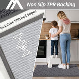 COSY HOMEER Soft Kitchen Floor Mats for in Front of Sink Super Absorbent Kitchen Rugs 20"x59" Non-Skid Standing Mat Washable,Polyester,Dark Grey