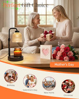 AIFEI Candle Warmer Lamp with Timer, Dimmable Adjustable Height Candle Lamp, Birthday Gifts for Women Mom Sister Friends, House Warming Gifts New Home, Candle Lamp Warmer with 2 Bulbs - CoalBlack