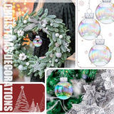 Funtery 24 Pcs Clear Plastic Ornaments for Crafts Iridescent Ornaments Ball Decoration 2.5-inch DIY Bubble Pot Cauldron DIY Witch Magic Pot Witch Cauldron Decoration (Iridescence Style)