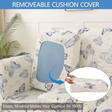 Stretch Printed Sofa Cover Couch Covers, 4-Piece Loveseat Slipcovers with 2 Separate Cushion Cover & 1 Pillow Case, Washable Spandex Furniture Protector for Living Room(Loveseat, Butterfly)