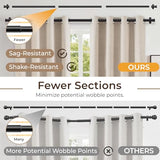 1 Inch Blackout Curtain Rods for Windows Patio, Adjustable Room Divider Curtain Rod Wall Mount & Ceiling Mount for Indoor & Outdoor, Black, 72" to 144"