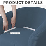 Easy-Going Stretch Club Armchair Slipcover 1 Piece Barrel Tub Sofa Cover Furniture Protector Jacquard Couch Cover Bluestone