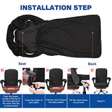 NeColorLife Stretchable Office Chair Cover with Armrest Covers - Zippered High Back Seat Cover for Extra Large Executive Desk Chairs,Big Tall Man (X-Large Size, Black)