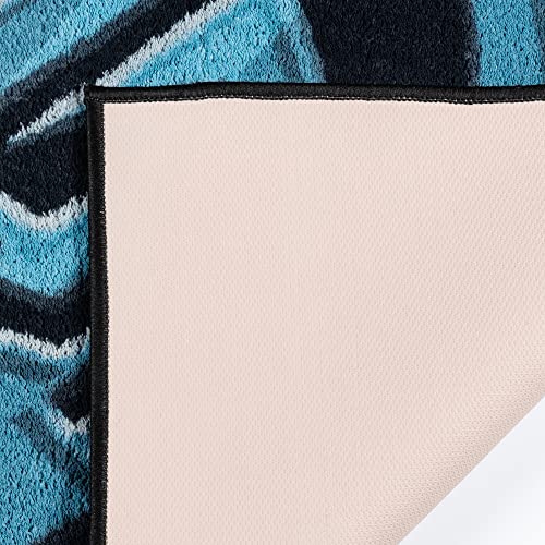 Gertmenian Marvel Black Panther Indoor Area Rug - 3x5 Small, Non-Slip, Ideal for Children in Bedroom, Game Room, Classroom, Nursery or Play Area - Black/Blue, 19867