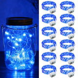 ZGWJ 12 Pack Fairy Lights Battery Operated, 7ft 20 Mini LED Fairy String Lights Silver Wire 3 Modes for DIY, Parties, Wedding, Bedroom, Halloween Christmas Decoration Blue
