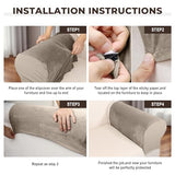 Couch Arm Covers 2 Pcs Sofa Armrest Covers Stretch Couch,Armrest Cover for Chairs Scratch-Resistant Sofa Arm Cover Armchair Slipcovers,Taupe