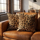 EMMTEEY Cheetah Print Pillow Covers, Western 18x18 Throw Pillow Cover Set of 2 Leopard Print Couch Pillow Cases Decorative Square Throw Pillows for Home Living Room Bedroom Bed Sofa Cushion Cover