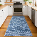 Small Area Rug 3'x5' Entryway Rug Washable Rugs, Stonewashed Blue