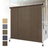 Shade&Beyond Outdoor Roller Shades with Splicing Design, 8' W x 8' H Cordless Patio Roll Up Blinds, Exterior Shade Cloth Roll for Porch, Gazebo, Pergola, Balcony, Mocha