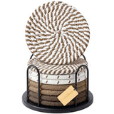 Coasters Set of 8 for Drinks, 4 Inch Large Coasters for Coffee Table, Tabletop Protection for Hot & Cold Drinks, Versatile Coasters for Home Decor, Non-Slip & Easy to Clean, Brown