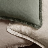 MIULEE Linen Fringe Decorative Fall Euro Throw Pillow Covers Dune 22x22