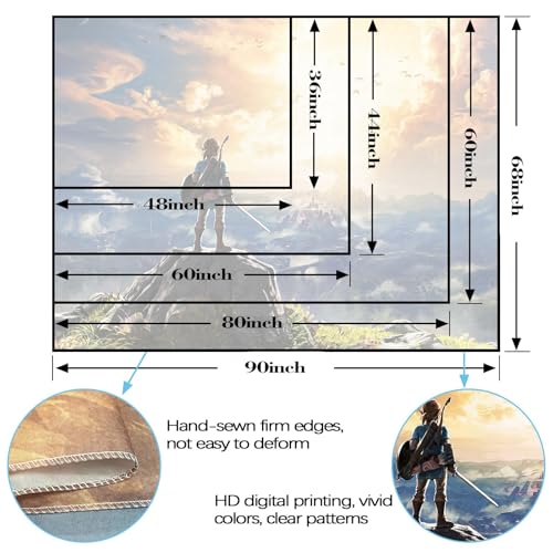 kampdream Anime Video Game Tapestry, Sky and Mountain Landscape Tapestries for Boys Man Bedroom Living Room 36×48 inch
