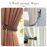 TONIAL Curtain Holdbacks 2 Pack, Decorative Window Drapery Tiebacks for Wall with Small Finials (1 Pair/2 Pack), Bronze