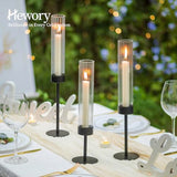 Hewory Black Hurricane Candle Holders: 12 PCS Tall Taper Candlestick Candle Holders Bulk for Candlesticks Candle Sticks Holder Decor for Table Centerpiece Wedding Party Christmas Decorations