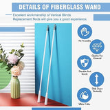 Bokon 4 Pcs Blinds Wand Replacement with Hook and Handle White Fiberglass Long Vertica Blind Wand for Windows Curtain Door Shades Opener Accessory (36 Inch)