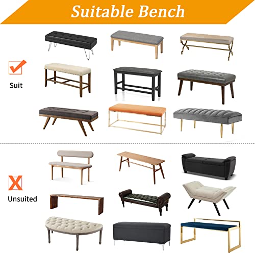 Fuloon Stretch Jacquard Dining Bench Cover - Anti-Dust Removable Bench Slipcover Washable Seat Cushion Protector for Bedroom, Kitchen, Hotel, Banquet (Beige)