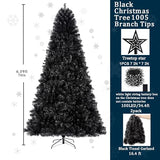 KTKDE 6ft Artificial Black Christmas Tree Outdoor Black Halloween Tree Decorations with 1005 Tips Led String Lights Pencil Christmas Tree Indoor Holiday Office Party Decorations