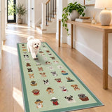Waterproof 2x6 Runner Rug Non Slip Floor Runners for Dogs, Pups Green