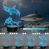 Lampeez Shark Gifts for Boys – Kids Shark Night Light 3D Optical Illusion Lamp with 16 Colors & Remote Control, Cool Shark for Boys Girls Birthday