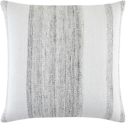 Livabliss x Galey Alix Katalina Modern Indoor/Outdoor Accent Pillow, Poly Insert, 20" L x 20" W, Grey/White