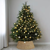 Rocinha Rattan Christmas Tree Collar Basket - Rustic Handcrafted Tree Ring