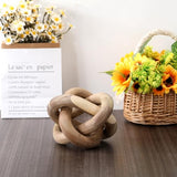 Yalikop 3 Link Wood Knot Decor Rustic Home Décor Accents Hand Carved Coffee Table Decoration, Boho Chain Link Decoration, Modern Shelf, Rustic Objects for Home Living Room Bedroom(Acacia Wood)