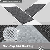 BEQHAUSE Kitchen Rugs and Mats 2PCS Non-Slip, 24"x36"+24"x60", Charcoal