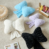 Bow Pillow, Decorative Bow Pillows with Soft Plush for Couch Bed, Bow Shaped Throw Pillow Room Decor for Bedroom, Bow Decorative Pillow for Living Room (White, Small-12 Inches)
