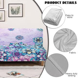 Purple Bohemian Flowers Stretch Sofa Couch Slipcovers Without Armrest, Furniture Protector for Kids and Pets Elastic Fabric Futon Slipcover Non Slip Protector