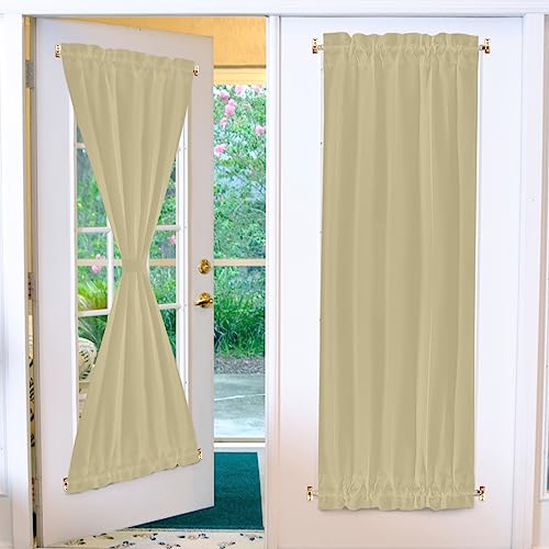 Amazing Drapery Hardware White Swivel Sash Curtain Rods with Brass Ends, Set of 2 (Hardware Included) - Adjustable Length 11-19 Inches, Easy to Install Metal Rods for Doors, Windows, and Sidelights