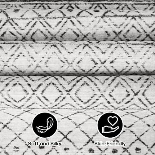 2x3 Entryway Rug Washable - Moroccan Small Area Rugs for Entryway Low Pile Indoor Mat Non Slip with Rubber Backing Thin Area Rug Pet Friendly for Front Door Kitchen Bedroom 2x3 Geo Grey