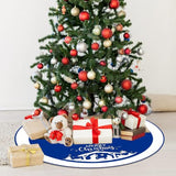 48 Inch Christmas Tree Skirt Nativity Scene Holy Family Xmas Tree Mat Jesus is the Reason for the Season Tree Skirt Pad Double Layer Round Tree Skirt for Christmas Jesus Party (Blue)
