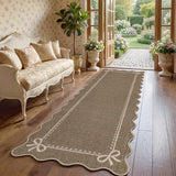 Garvee Scalloped Bow Runner Rug 2x6 Washable Kitchen Runner Rug Non-Slip
