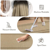 LIVEBOX Scalloped Easy Jute 2x5 Runner Kitchen Rug, Washable Non Slip Tan Rugs for Entryway Hallway, Indoor Outdoor Rug Geometric Farmhouse Carpet Door Mat Runners for Porch Bedroom Laundry Room