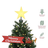 Mr. Christmas Animated African American Santa's Sleigh Christmas Tree Topper- with Merry Banner Christmas Decoration, Illuminated LED Star, Velcro Straps to Easily Attach, 21.75 Inch, Multi