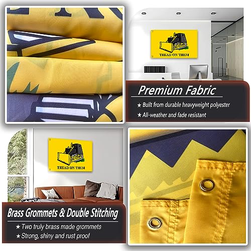 Tread On Them Flag Killdozer Flag 3x5 Ft Funny Man Cave Wall Banner for Room Teen Girls Indoor Outdoor Party Bedroom and College Dorm Wall Decor Tapestry Gifts