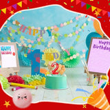 MTLEE Number Birthday Candle Monster Theme Candles Cookies Cake Topper for Girl Boy Cartoon Birthday Party Cake Decorations Supplies(Red,Number 2)