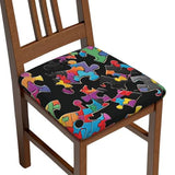 (Autism Awareness Puzzle Pieces Heart) Stretch Seat Covers Set of 4 for Dining Room Chairs Elastic Chair Cushion Slipcovers for Kitchen Office